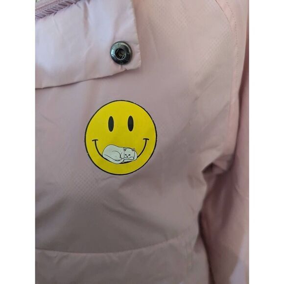RIPNDIP Distress Windbreaker  Pullover Hooded Jacket Smiley Face Cat Size M - Picture 2 of 8